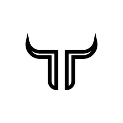 T letter with Horn logo design vector