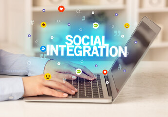 Freelance woman using laptop concept concept