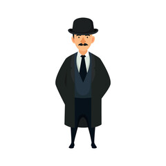 British man vector illustration in classic fashion style