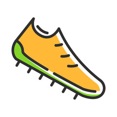 Soccer shoes line icon in color. Vector illustartion