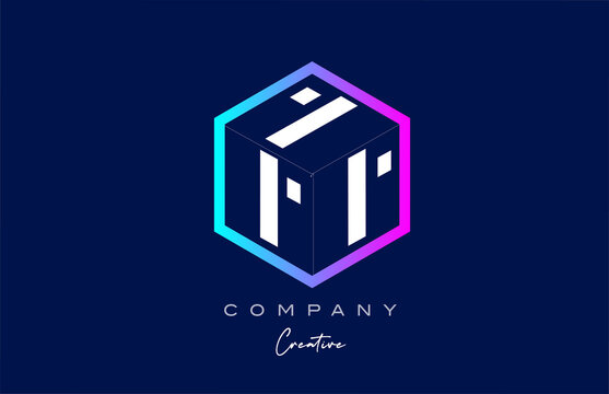 pink blue XXXXXXXXX three letter cube alphabet letter logo icon design with polygon design. Creative template for company and business