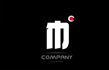 M black and white alphabet letter logo icon design with japanese style lettering. Creative template for business and company