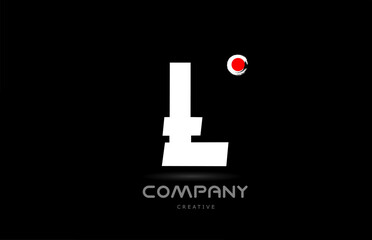 L black and white alphabet letter logo icon design with japanese style lettering. Creative template for business and company