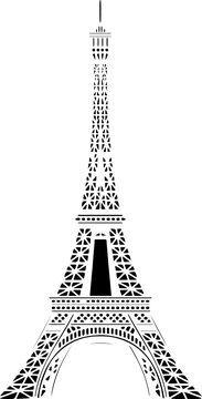 Silhouette And Isolate Eiffel Tower At Paris, France.
Illustration In Png