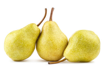 Ripe tasty pears, isolated on white background