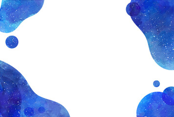 水彩背景_ウェーブ_夜空