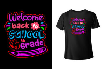 Welcome back to school - 4th grade - t-shirt design template