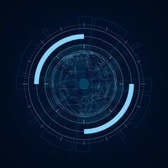 Obraz premium Sci fi futuristic user interface, HUD, Technology abstract background , Vector illustration. 