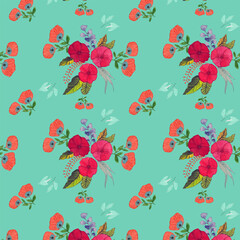 Watercolor Seamless Pattern vector art printable for fabric textile premium