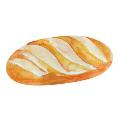 Baton baking watercolor isolated element. Template for decorating designs and illustrations.