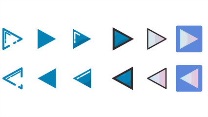 blue next and back icon in different style. modern icon style