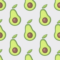 Samless repeated pattern with avocado