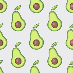 Samless repeated pattern with avocado