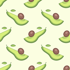 Samless repeated pattern with avocado