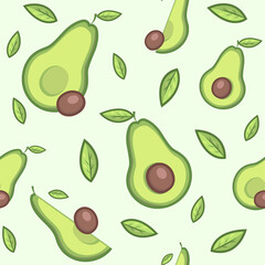 Samless repeated pattern with avocado