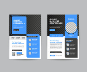 online Business talk or Conference Flyer Layout Creative corporate business flyer set Brochure Template Design, abstract business flyer, vector template design. Brochure design, cover, annual report, 