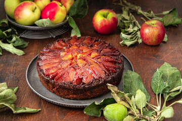 Caramel Apple upside down Cake