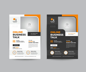 online Business talk or Conference Flyer Layout Creative corporate business flyer set Brochure Template Design, abstract business flyer, vector template design. Brochure design, cover, annual report, 
