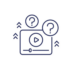 explainer video icon, line vector design