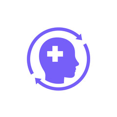 Rehab or recovery icon on white