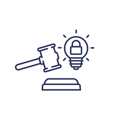 patent court line icon on white
