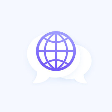 Multi Language Translator Icon, Vector Design