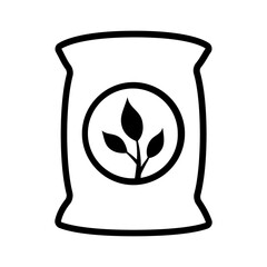 Bag of plant fertilizer line art vector icon for apps and websites - obrazy, fototapety, plakaty