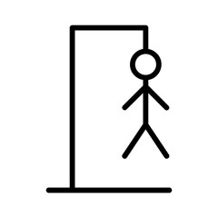 Hangman or hang man guessing game icon line art vector icon for apps and websites © martialred