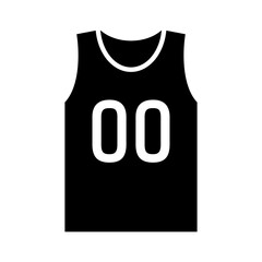 Sports jersey shirt with number flat vector icon for sports apps and websites
