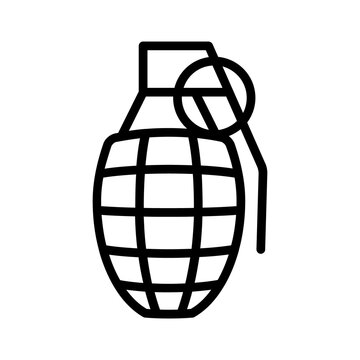 black grenade icon on white background clip art preview