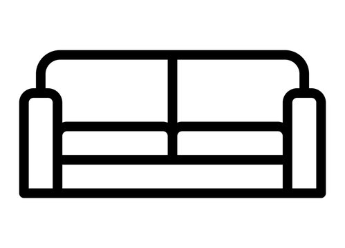 recommend clip art: Couch or sofa loveseat line art vector icon for apps and websites