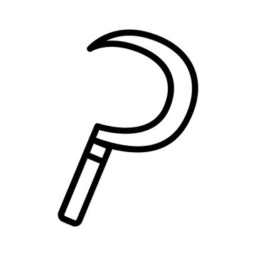 recommend clip art: Sickle or reaping hook line art vector icon for apps and websites