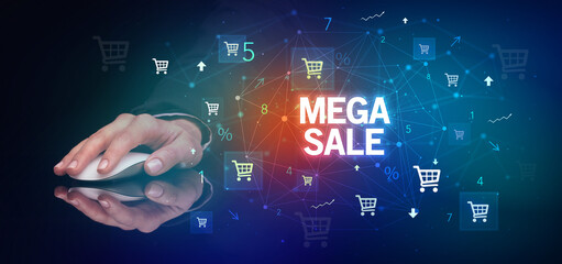 male hand holding wireless peripheral