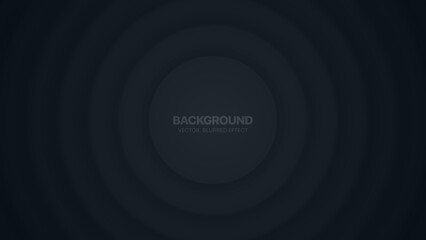 Minimal Black Layered Smooth Circular Structure Morph Material Design 3D Vector Blurred Abstract Technology Background. Ripple Surface Dynamic Geometry Wallpaper. Geometric Circles Render Abstraction