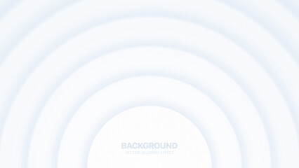 3D Vector Minimal White Layered Radial Smooth Structure Morph Material Design Blurred Abstract Technology Background. Ripple Surface Dynamic Geometry Wallpaper. Render Abstraction Circular Strips Back