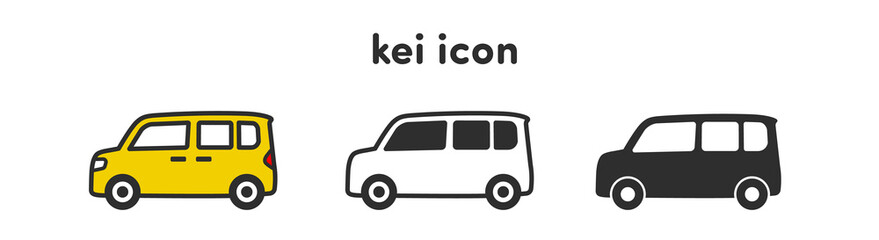 車　軽自動車　乗用車のアイコン