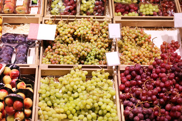 buying grape at the market