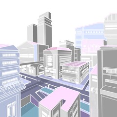 city in isometric style wallpaper 3d style illsutration on white background 