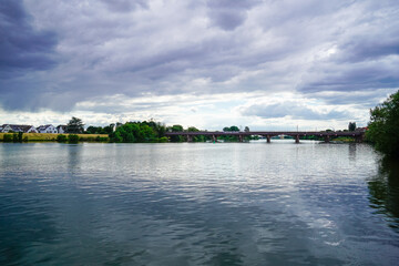 View of the Neckar and the surrounding nature near Ladenburg.
