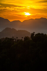Rice terraces near Doi Tapang viewpoint in Chumphon, Thailand