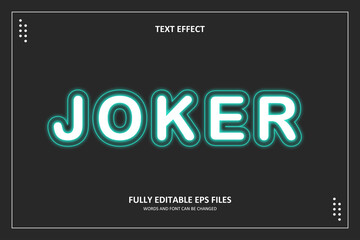 3D Joker Cyan Neon Text Effect Template Editable	