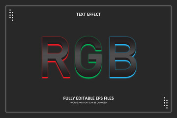 3D RGB Neon Text Effect Template Editable	