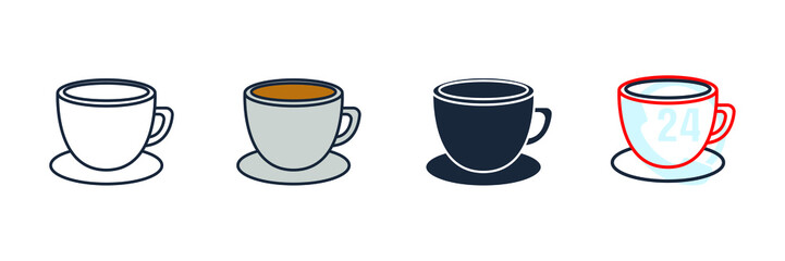 coffee icon logo vector illustration. cups coffee symbol template for graphic and web design collection