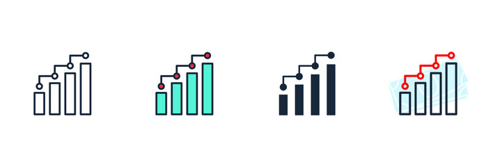 growth icon logo vector illustration. graph symbol template for graphic and web design collection