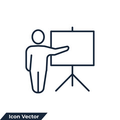 presentation icon logo vector illustration. training symbol template for graphic and web design collection