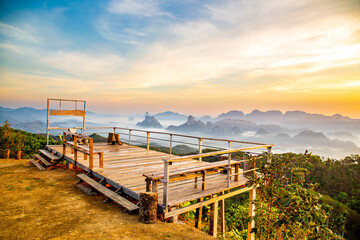 Rice terraces near Doi Tapang viewpoint in Chumphon, Thailand