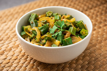Bhindi do pyaza is a restaurant style North Indian dish made with okra or ladies finger or ochro, spices, herbs & lots of onions