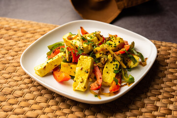 Paneer Jalfrezi - cottage cheese cooked with peppers and onion