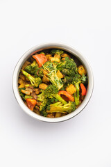 Indian style Broccoli And Aloo Poriyal or South Indian Broccoli And Potato Stir Fry vegetable recipe