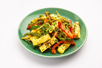 Paneer Jalfrezi - cottage cheese cooked with peppers and onion